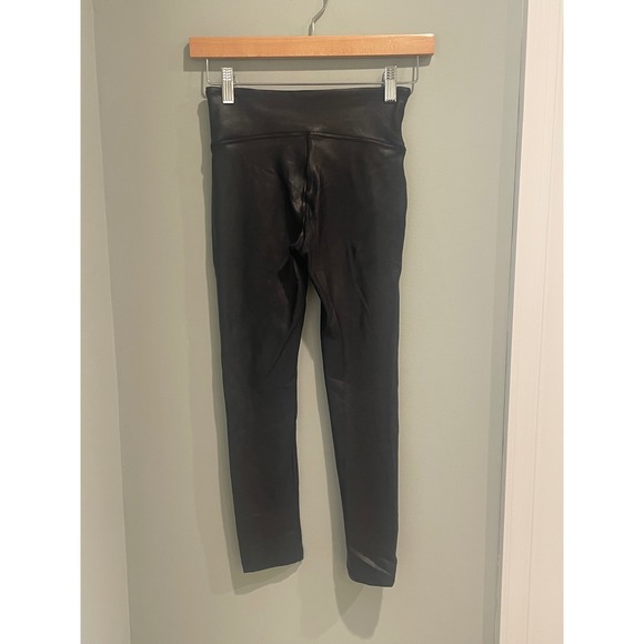 Spanx Faux Leather Leggings Black XS TP High Waisted Ponte - Picture 3 of 5